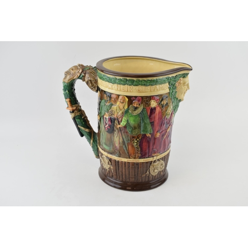 174 - Royal Doulton large embossed jug 'The Shakespeare Jug', no. 388/1000, with original certificate, 27c... 