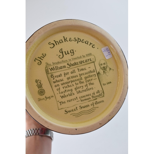 174 - Royal Doulton large embossed jug 'The Shakespeare Jug', no. 388/1000, with original certificate, 27c... 