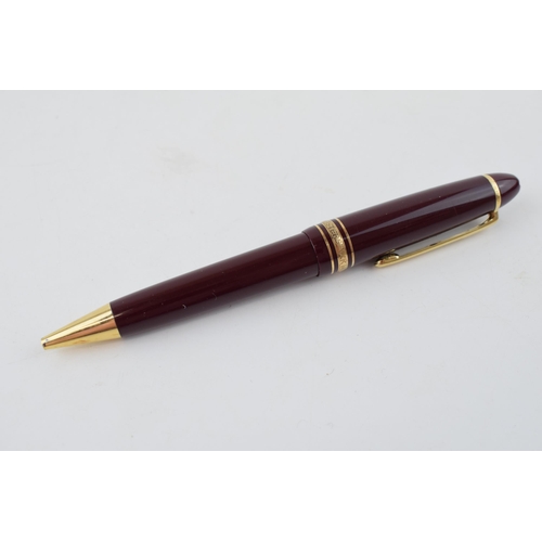 198 - Montblanc Meisterstuck Number 161 Ballpoint Pen, with twist-action bordaux burgundy resin barrel and... 