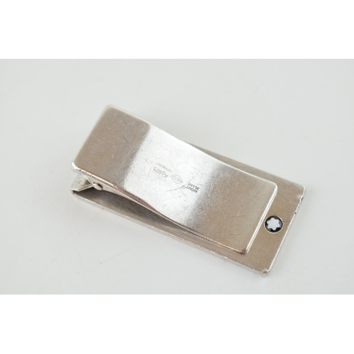 200 - Two Montblanc Silver Money Clips, the first from the Meisterstuck Solitaire Collection, 34.8 grams, ... 