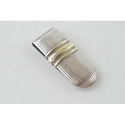 200 - Two Montblanc Silver Money Clips, the first from the Meisterstuck Solitaire Collection, 34.8 grams, ... 