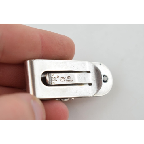 200 - Two Montblanc Silver Money Clips, the first from the Meisterstuck Solitaire Collection, 34.8 grams, ... 