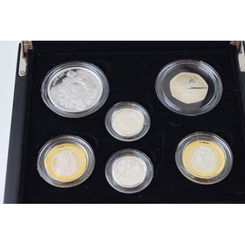 207 - Boxed Royal Mint 2014 Silver Proof Piedfort Coin Set with certificate and card, in cardboard sleeve ... 