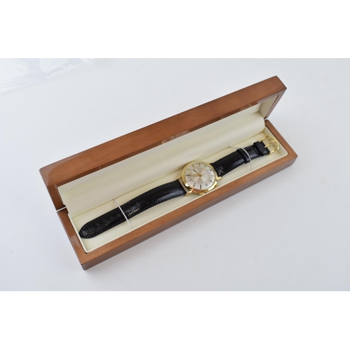 208 - Jaegar Le Coultre Automatic gentleman's wristwatch with alarm function. Gold filled case. Silver ton... 