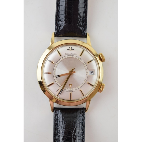 208 - Jaegar Le Coultre Automatic gentleman's wristwatch with alarm function. Gold filled case. Silver ton... 