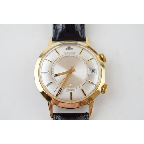 208 - Jaegar Le Coultre Automatic gentleman's wristwatch with alarm function. Gold filled case. Silver ton... 