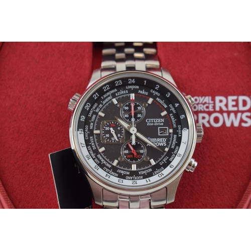 209 - Boxed Citizen Eco-Drive Royal Air Force Red Arrows watch, in working order.