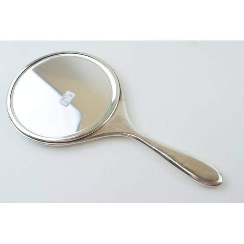 264 - Liberty & Co silver hand mirror, with enamelled decoration on applied foliate border, numbered '5692... 