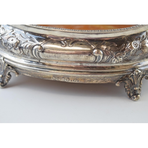 269 - Hallmarked silver table centre piece / basket with wooden interior, London 1842, 19cm diameter, gros... 