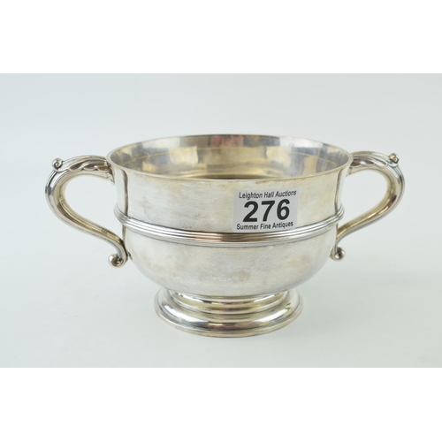 276 - Hallmarked silver two-handled pedestal bowl, with stepped base, London 1908, Mappin and Webb, 24cm w... 