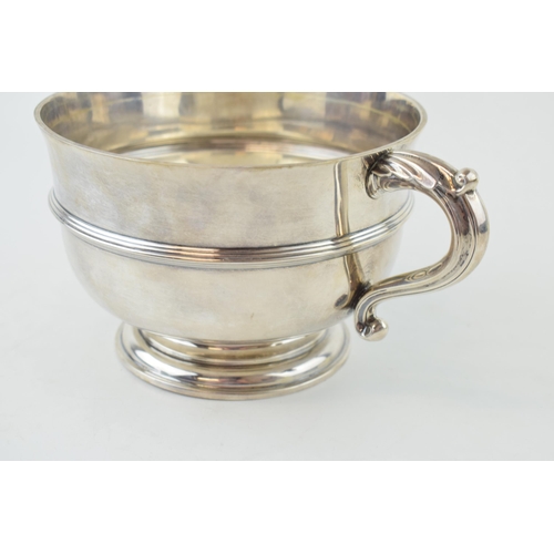 276 - Hallmarked silver two-handled pedestal bowl, with stepped base, London 1908, Mappin and Webb, 24cm w... 