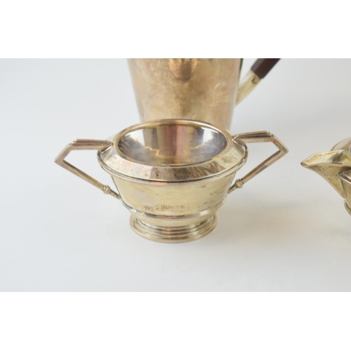 289 - Hallmarked silver four-piece tea set to include a teapot, a coffee pot, a milk jug and a sugar bowl,... 