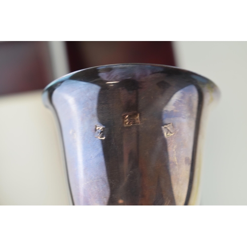 301 - A pair of hallmarked silver goblets, to mark the 'Octocentenary of Newcastle Under Lyme', limited ed... 