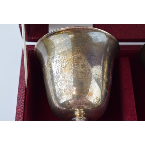 303 - A pair of hallmarked silver goblets, to mark the 'Octocentenary of Newcastle Under Lyme', limited ed... 