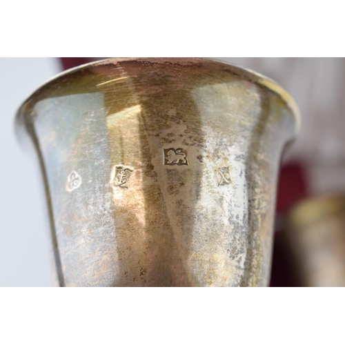 303 - A pair of hallmarked silver goblets, to mark the 'Octocentenary of Newcastle Under Lyme', limited ed... 