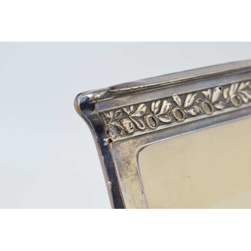 326 - Large silver fronted photo frame, easel back, 25.5cm tall, Birmingham 1913.