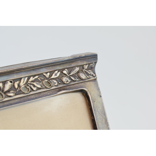 326 - Large silver fronted photo frame, easel back, 25.5cm tall, Birmingham 1913.