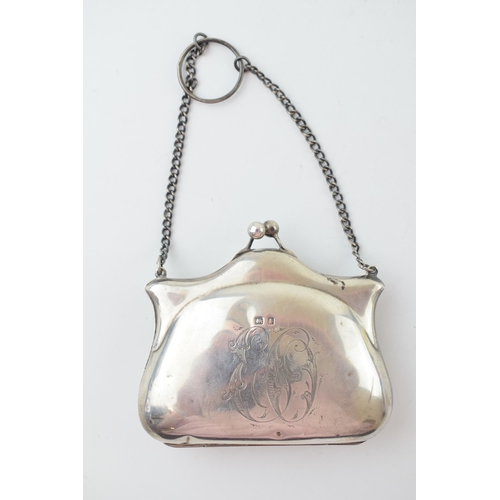 330 - Novelty silver miniature purse hallmarked Birmingham 1910. Weight 72.4 grams.