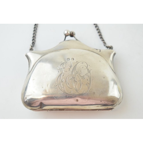 330 - Novelty silver miniature purse hallmarked Birmingham 1910. Weight 72.4 grams.