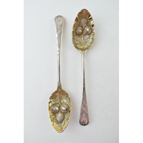 334 - A pair of George III Berry Spoons. Hallmarked London 1812. Weight 144 grams.