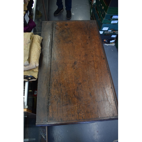 37 - Early c18th Oak Chest of Four Long Drawers with Raised Fielded Panels original Brass Handles & Escut... 