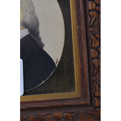 12 - Early 19th century watercolour portrait of a gentleman in wood frame. Initialled to lower right. 7.5... 