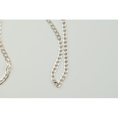 23 - A silver chain marked .925 (length 76cm) together with a silver bracelet marked .925 (length 19.5cm)... 