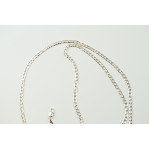 23 - A silver chain marked .925 (length 76cm) together with a silver bracelet marked .925 (length 19.5cm)... 