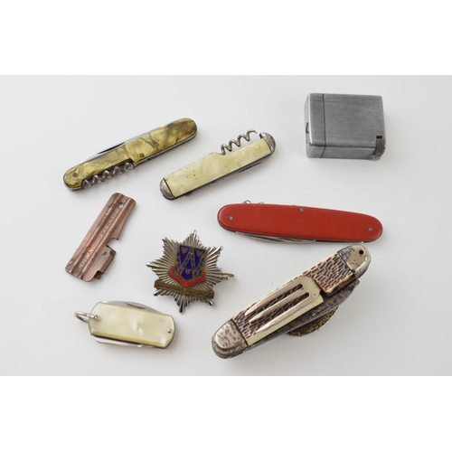 29 - A collection of vintage penknives (of note two German, Swiss style knives) a Shropshire Fire Brigade... 