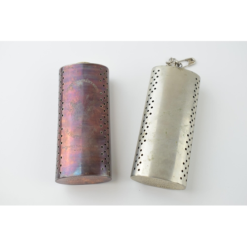 30 - Two vintage 'Instra' 'Warmth is Life' patented 'Hand Warmers' one in copper and one in steel. Height... 