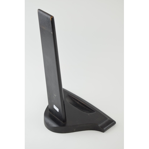 39 - An antique plate stand. Ebonised wood finish. Height 32cm.