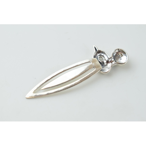 45 - Contemporary silver bookmark with a snake finial.