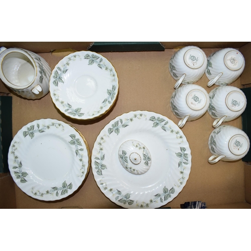 6 - Minton part tea service 'Greenwich' pattern to include five cups and six saucers, six side plates, o... 