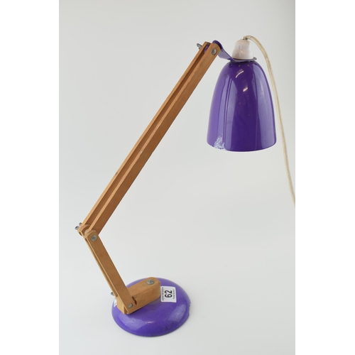 62 - Mac Lamp Terence Conran for Habitat - Purple colour way Mac Lamp - A retro 1960s adjustable Anglepoi... 