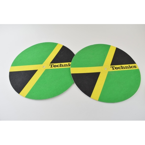 68 - A pair of Technics DJ slipmats in a Jamaican Flag design. (2) (12