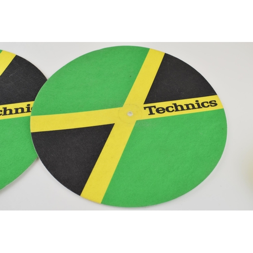 68 - A pair of Technics DJ slipmats in a Jamaican Flag design. (2) (12