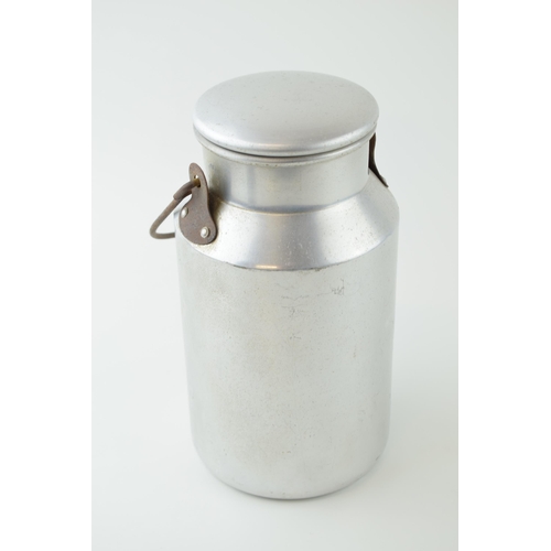 71 - Vintage 'Diamond' aluminium small milk churn / container with steel handle. Marked 'British Made' to... 