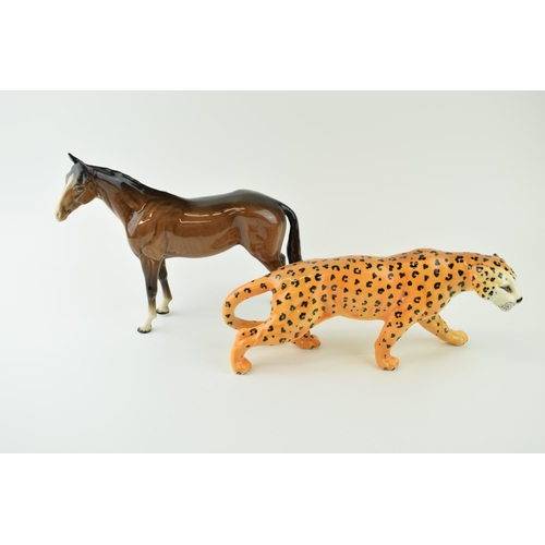 73 - Beswick brown imperial horse with a leopard (tail af) (2).