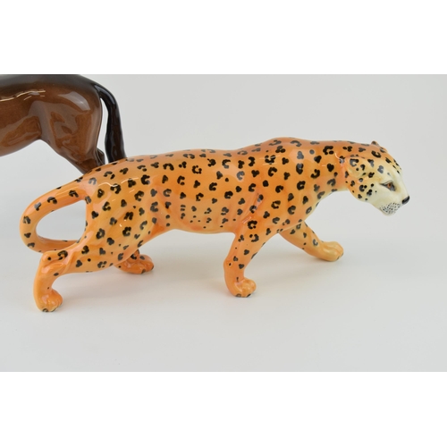 73 - Beswick brown imperial horse with a leopard (tail af) (2).