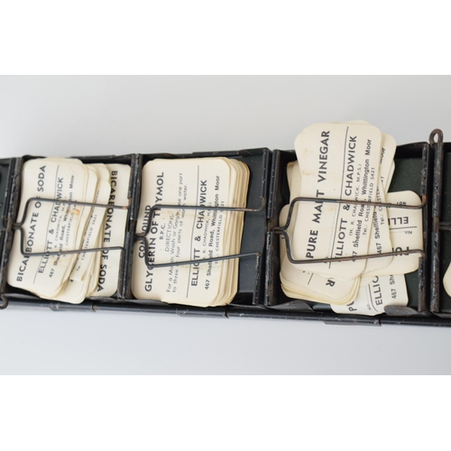 9 - Early 20th century 'The Alchemist Label Rack' with 6 sections for holding paper bottle labels, with ... 