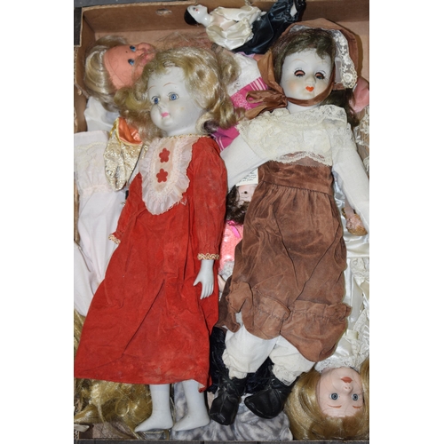 223 - A collection of vintage dolls and toys. (Qty) 2 Trays.