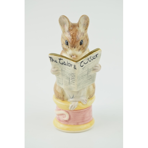 10 - Beswick large Beatrix Potter figure Tailor of Gloucester, limited edition, gold highlights, 13cm tal... 