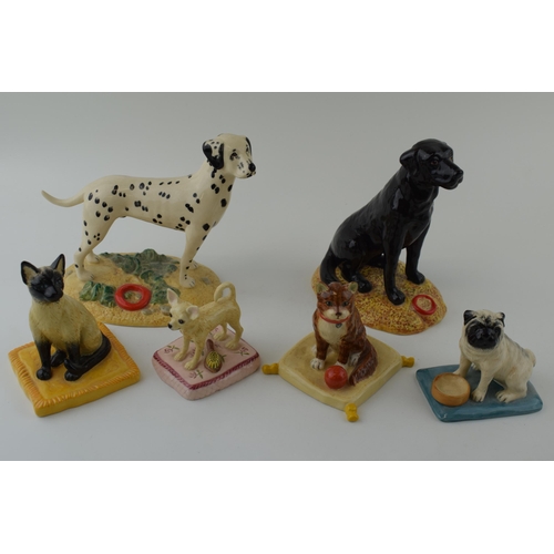 103 - A collection of Royal Doulton figures to include 'Dalmation' Utility Dog Collection RDA7, with 'Blac... 