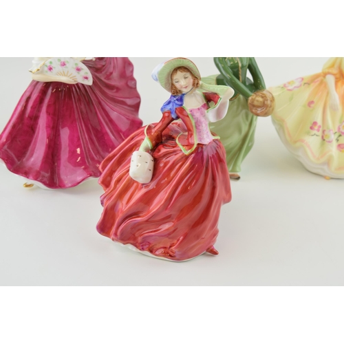 110 - Royal Doulton Figures 'Autumn Breezes’, 'Michelle'  H.N. 2234, 'Fair Lady' H.N. 2835, 'Elaine H.N. 2... 