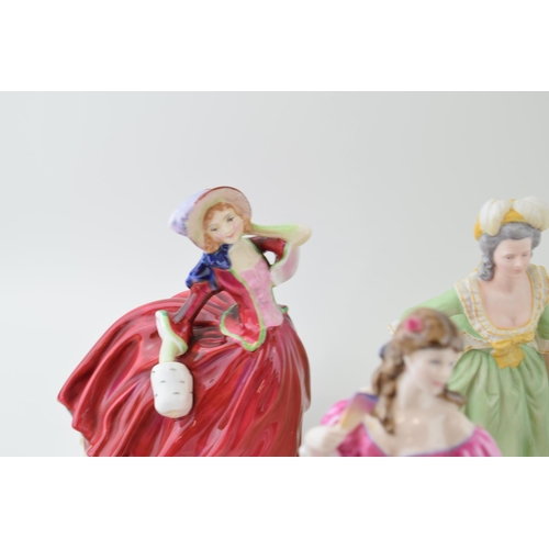 111 - Royal Doulton Figures 'Sandra' H.N. 2275, 'Autumn Breezes'  H.N. 1934, 'Special Occasion' H.N. 4100,... 