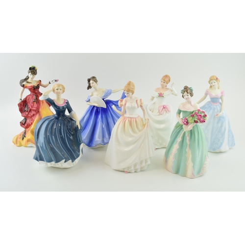 112 - Royal Doulton Figures 'Happy Birthday' H.N. 3660, 'Tina' (2nds) H.N. 3494, 'Gift of Love' H.N. 3427,... 