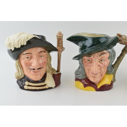 119 - Large Royal Doulton character jugs to include Aramis, the Lumberjack and the Pied Piper (3).