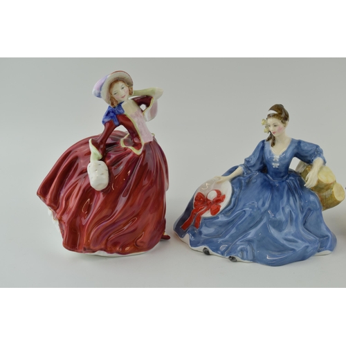 125 - Royal Doulton figures 'Autumn Breezes' H.N. 4716, 'Autumn Breezes' H.N. 1934 and 'Elyse' H.N. 2429. ... 