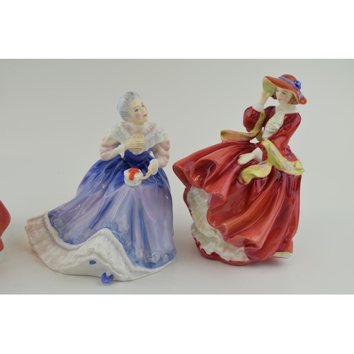 126 - Royal Doulton figures 'Flower of Love' H.N. 3970 (a/f), 'Happy Anniversary' H.N. 3097 and 'Top of th... 