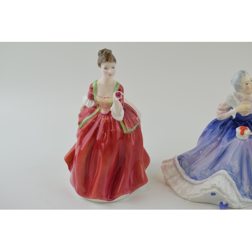 126 - Royal Doulton figures 'Flower of Love' H.N. 3970 (a/f), 'Happy Anniversary' H.N. 3097 and 'Top of th... 